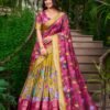 1222MATMAIN.jpg Mustard Dola Silk Lehenga Choli Set with Kalamkari Print and Zari Weaving