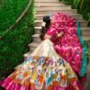 1222WHTMAIN2.jpg White Dola Silk Lehenga Choli Set with Kalamkari Print and Zari Weaving