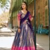 2020BLUMAIN1.jpg Luxurious Blue Zari South Indian Kanjivaram Lehenga Choli