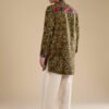 362_4 Green Silk Resham Embroidered Mens Kurta Set