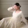 Off White Lucknowi Special Readymade Anarkali Suit Set