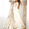 IMG_5439.jpg White Flower Print Organza Silk Anarkali Suit Set