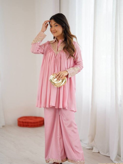 JF-025_2.jpg Blush Pink Designer Co-Ord Set