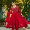 MAROON COLOR DESIGNER KURTI PANT SET
