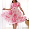 KB-270_3.jpg White Floral Georgette One-Piece Dress