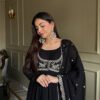 KB-299_1.jpg Jacket Style Black Anarkali Suit Set – Party Wear Georgette Anarkali Dress for Women