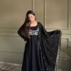 KB-299_3.jpg Jacket Style Black Anarkali Suit Set – Party Wear Georgette Anarkali Dress for Women