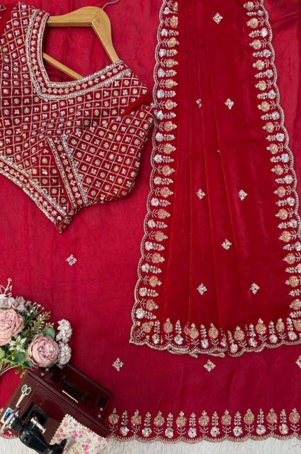 KD-619_2.jpg Red Fendy Silk Wedding Wear Saree