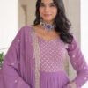 Onion Color Georgette Designer Gown