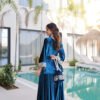 LW-9307_2.jpg Arabian Blue Ice Velvet Suit Set