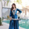 LW-9307_3.jpg Arabian Blue Ice Velvet Suit Set
