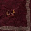 NC-5434_1.jpg Cherry Oak Space Silk Heavy Saree with Original Jarkhan Diamond Work