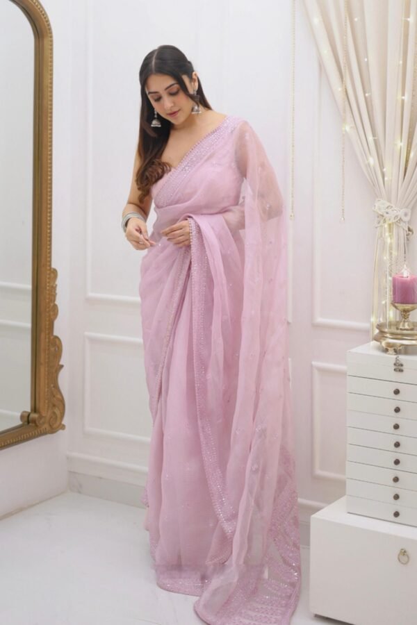 NC-5445.jpg Bollywood Style Pink Kota Chex Saree