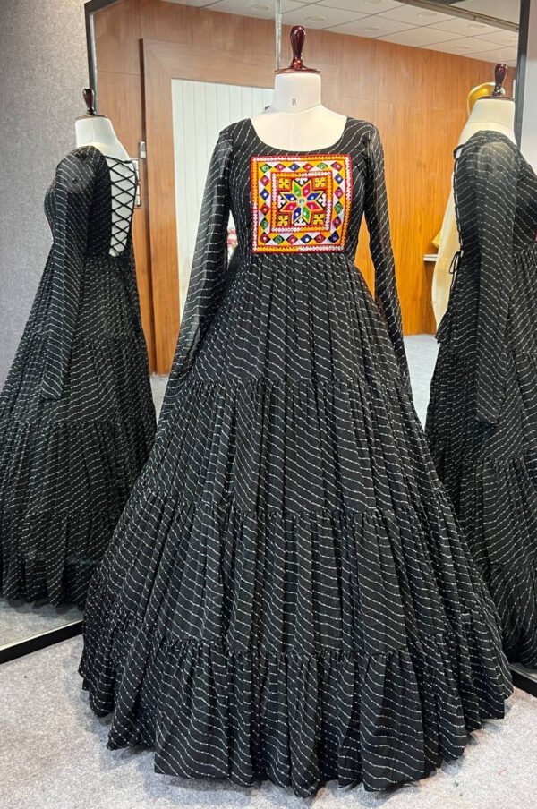 NKB-43_12.jpg Black Laheriya Print Traditional Gown