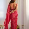 Premium Gold Crush Tissue Silk Ready-to-Wear Saree with Stitched Blouse