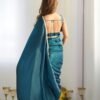 NKB-44TEALBLUE_4.jpg Luxurious Teal Blue Saree in Gold Crush Tissue Silk