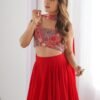 Red Color Fully Flared Lehenga Choli with Exquisite Embroidery
