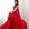 Red Color Fully Flared Lehenga Choli with Exquisite Embroidery