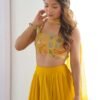 Yellow Color Fully Flared Lehenga Choli with Intricate Embroidery
