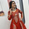 Pc-528_3_b6903cea-47c2-4399-81a0-ece77966353b.jpg Orange Crop Top Lehenga Set with Heavy Embroidery & Stylish Shrug Look