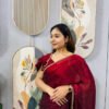 SG-239_18.jpg Arabian Red Space Silk Gown Saree with Beads Lace & Dupatta