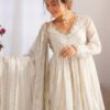 Gold White Designer Sharara Suit Set