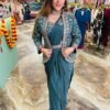 SST-1078_6_1a09f56b-1df2-42d6-97c0-5dcb61cb3e42.jpg Steel Blue Rangoli Silk Ready-to-Wear Saree with Embroidered Blouse, Koti