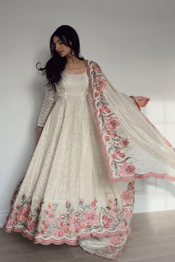 STD-167_4.jpg Off-White Vichitra Silk Gown Set