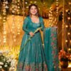 Crushed Silk Anarkali Suit Set