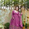 TD-6098magenta_4.jpg Magenta Crushed Silk Anarkali Suit Set